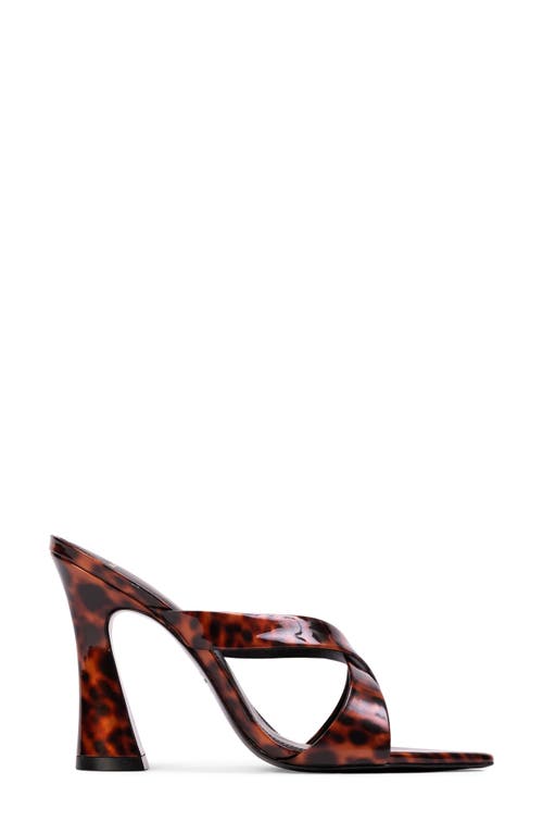 Black Suede Studio Zoey Sandal In Tortoise Patent