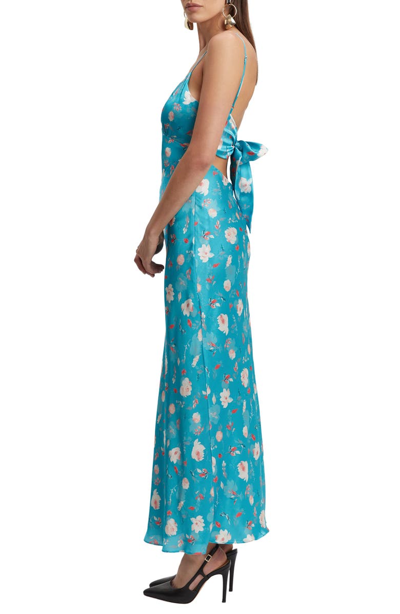 Bardot Malinda Floral Tie Back Satin Maxi Dress | Nordstromrack