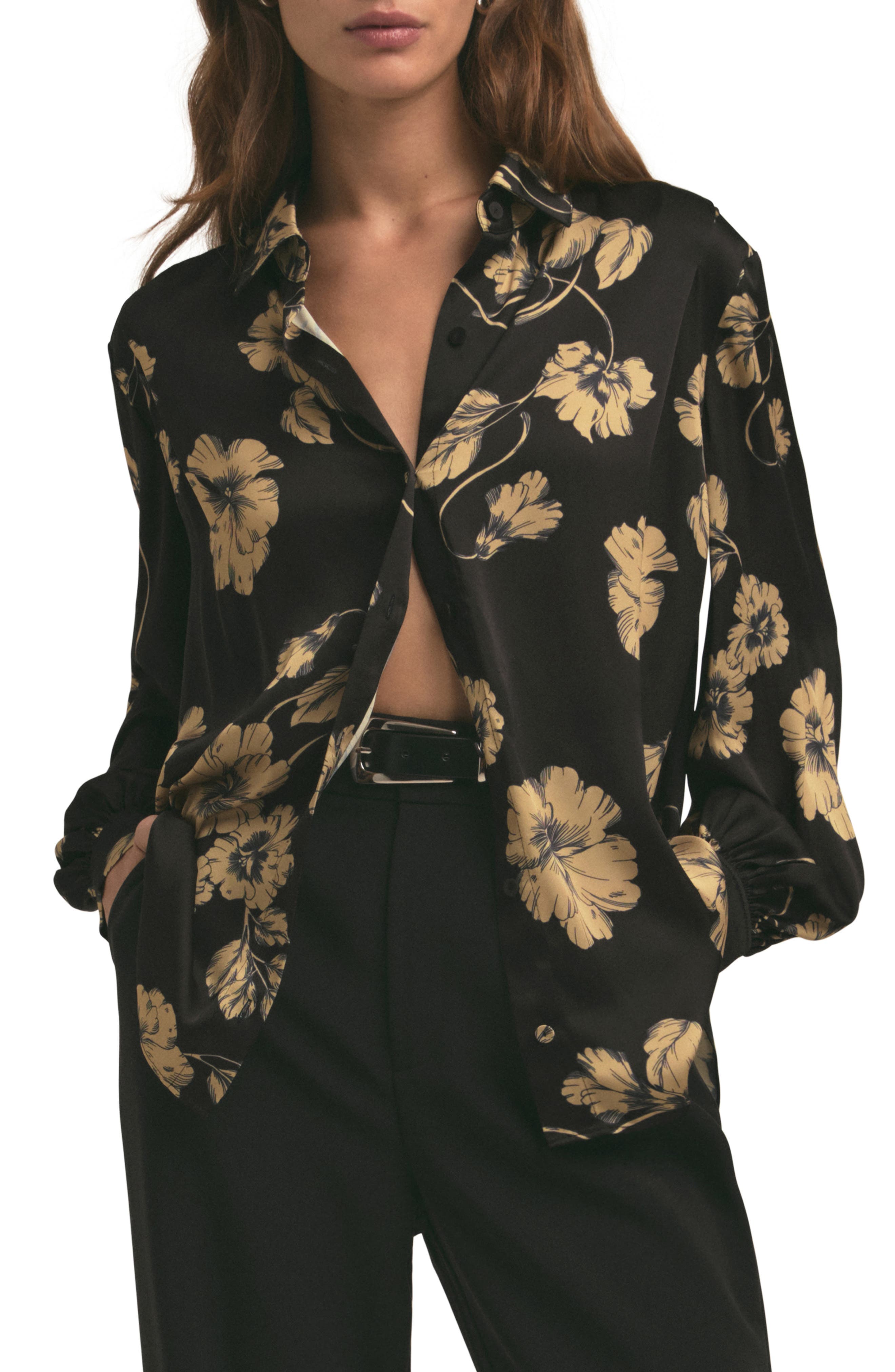 The Lanie Floral Oversize Button-Up Shirt