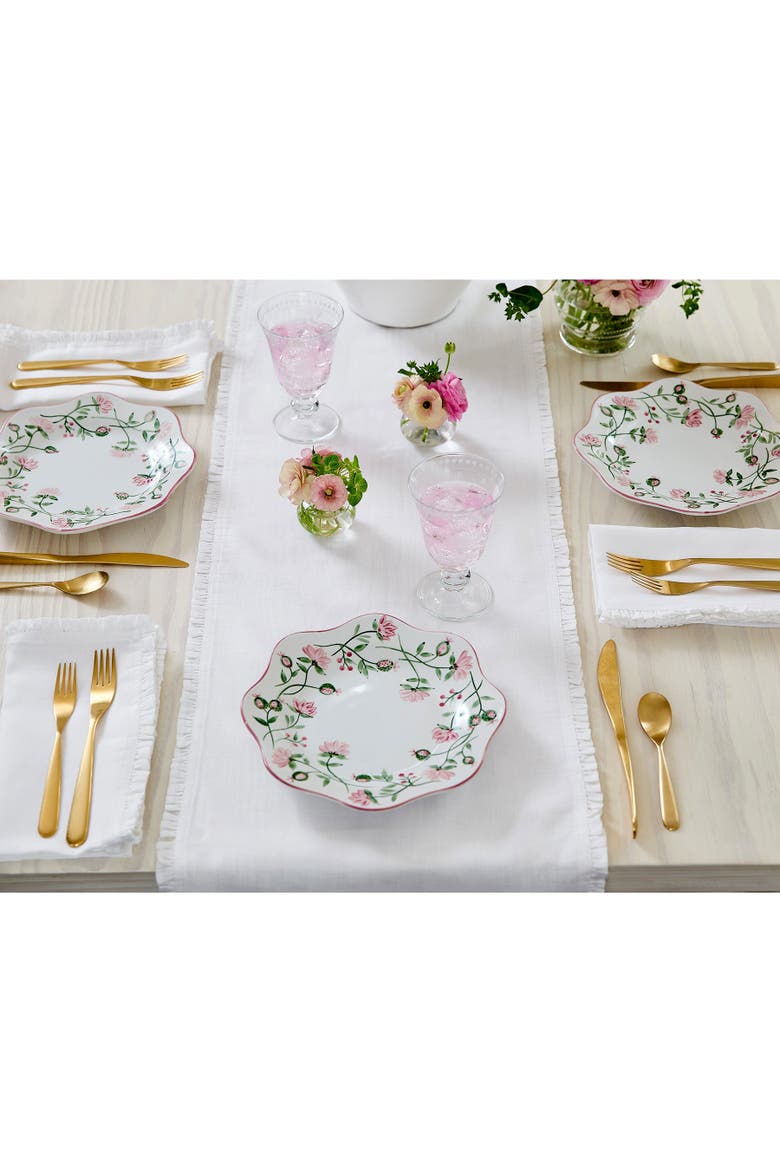 Linen Table Runner - Juliette Ruffle, Alternate, color, White