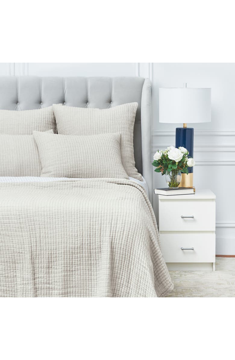 ELISABETH YORK 20" x 26" Lida Natural Cotton Standard Sham - Machine Washable, Alternate, color, Brown