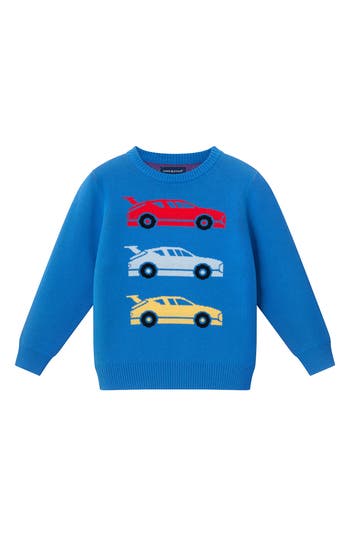Andy & Evan Kids' Cotton Crewneck Sweater In Blue