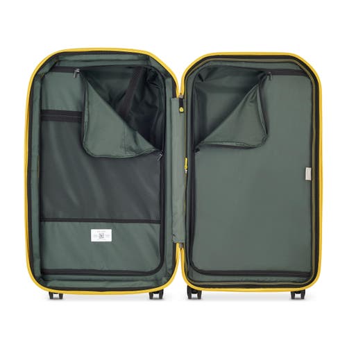 Delsey Paris Rempart Checked Medium Hardside Expandable Luggage Trunk With Spinner Wheels In Army Green