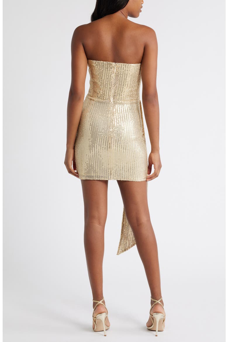 Sequin Strapless Minidress, Alternate, color, GOLD