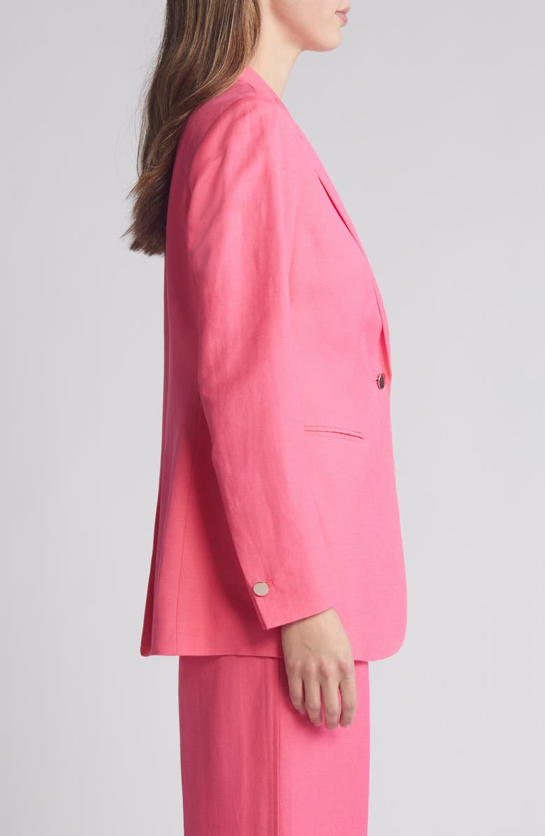 Anne Klein One-Button Linen Blend Blazer, Alternate, color, 