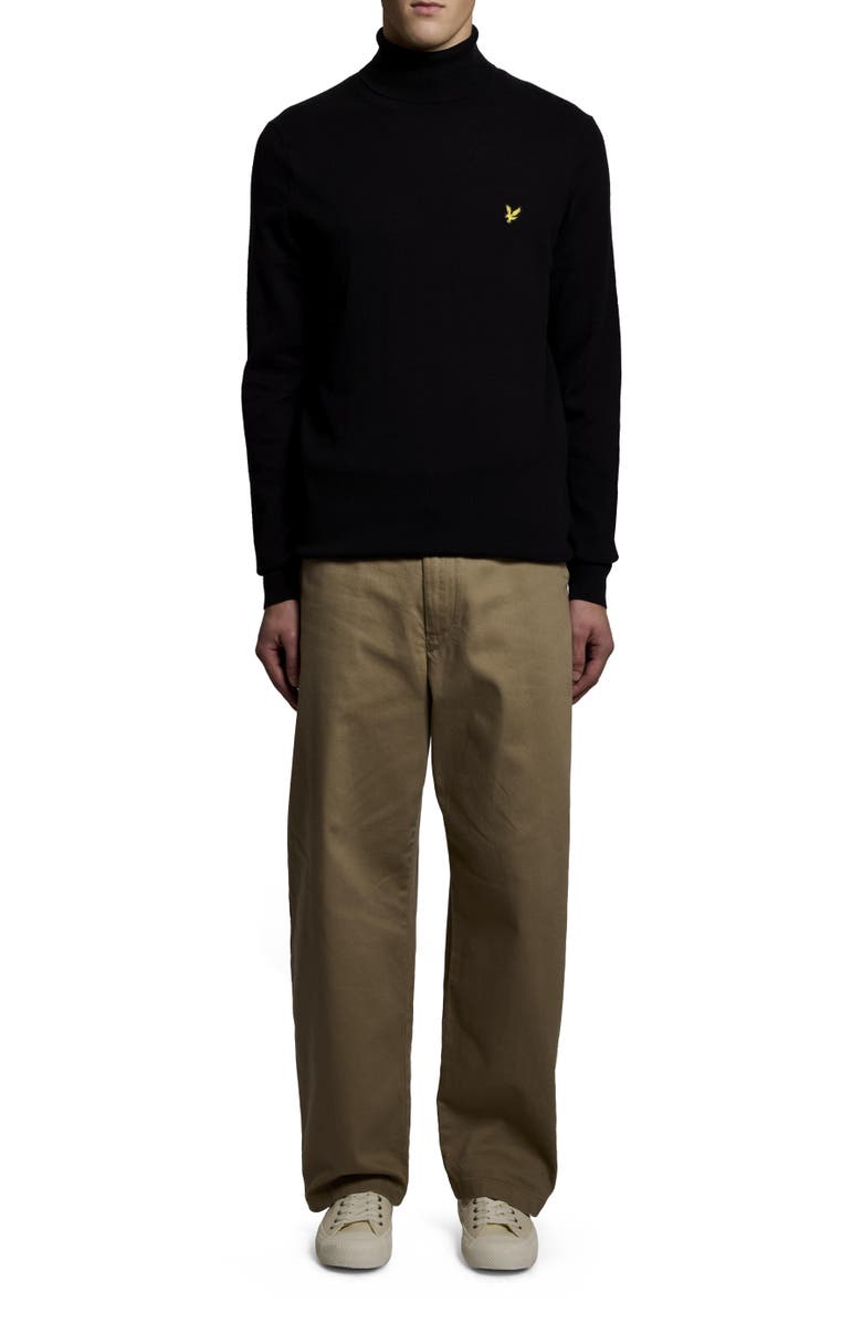 Lyle & Scott Cotton Merino Turtleneck Sweater, Alternate, color, Jet Black