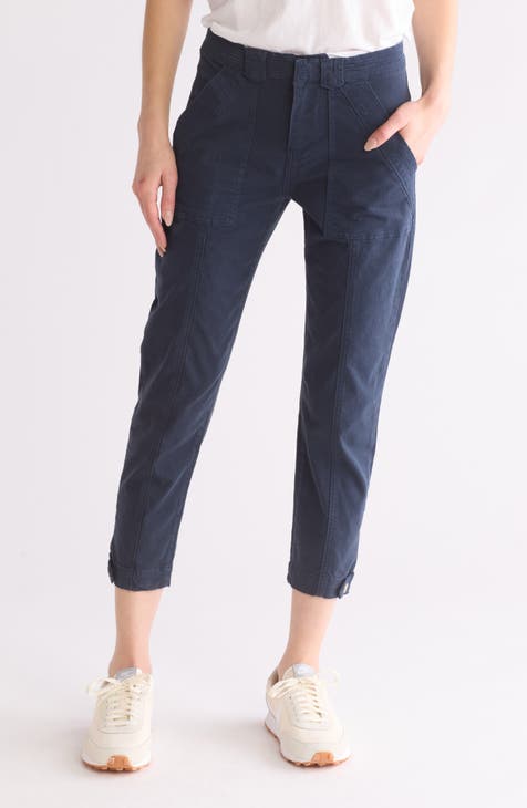 Trapunto Button Tab Cuff Pants