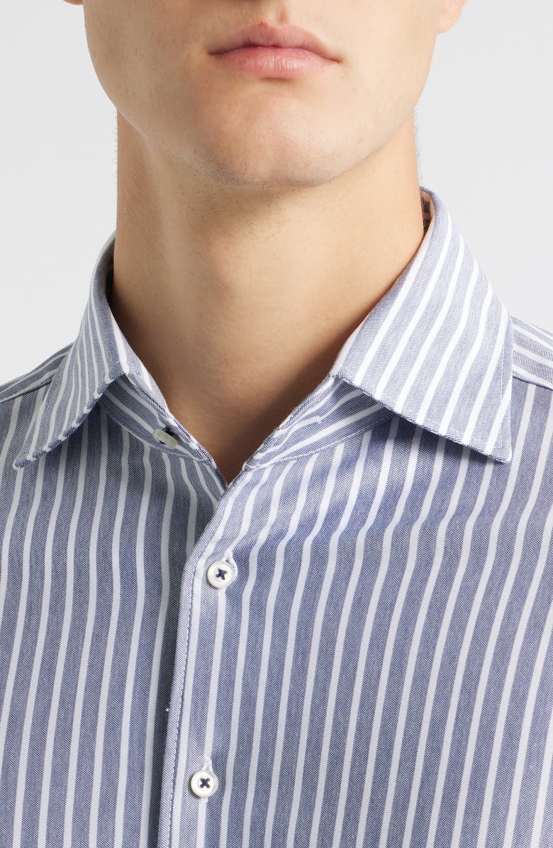 1863 by Eterna Slim Fit Stripe Non-Iron Dress Shirt, Alternate, color, Grey Blue