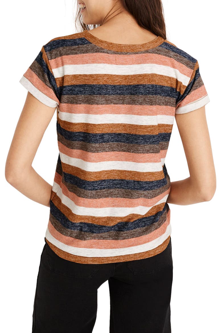 Textured Tee in Stripe, Alternate, color, GOLDEN PECAN CATERPILLAR STR