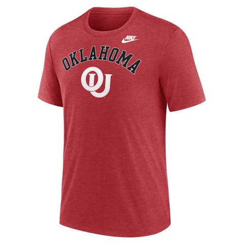 Men's Nike Heather Crimson Oklahoma Sooners Legacy Arch Tri-Blend T-Shirt