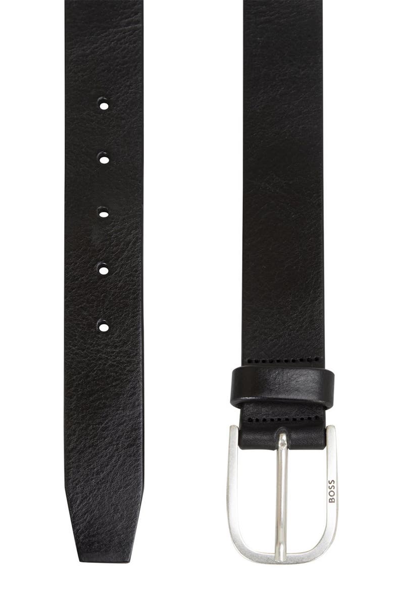 BOSS Kai Full Grain Leather Belt, Alternate, color, Black