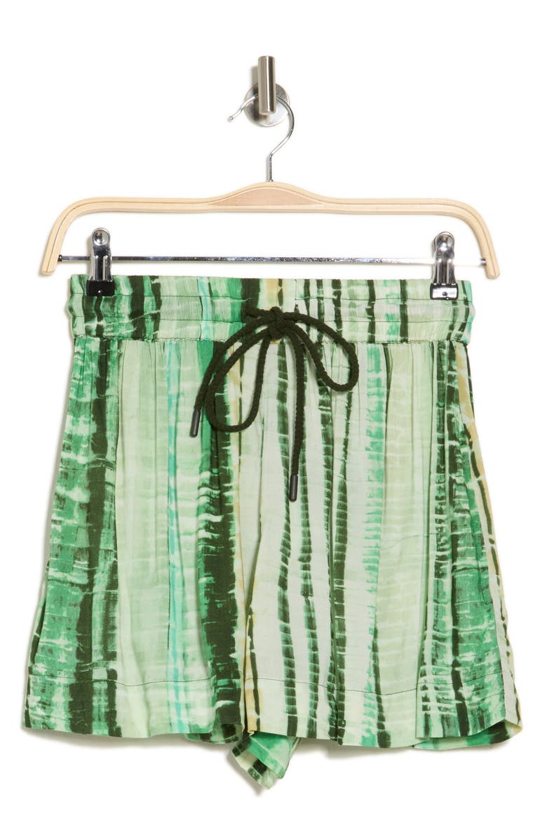 Elan Tie Dye Cover-Up Shorts, Alternate, color, Green Antigua Print