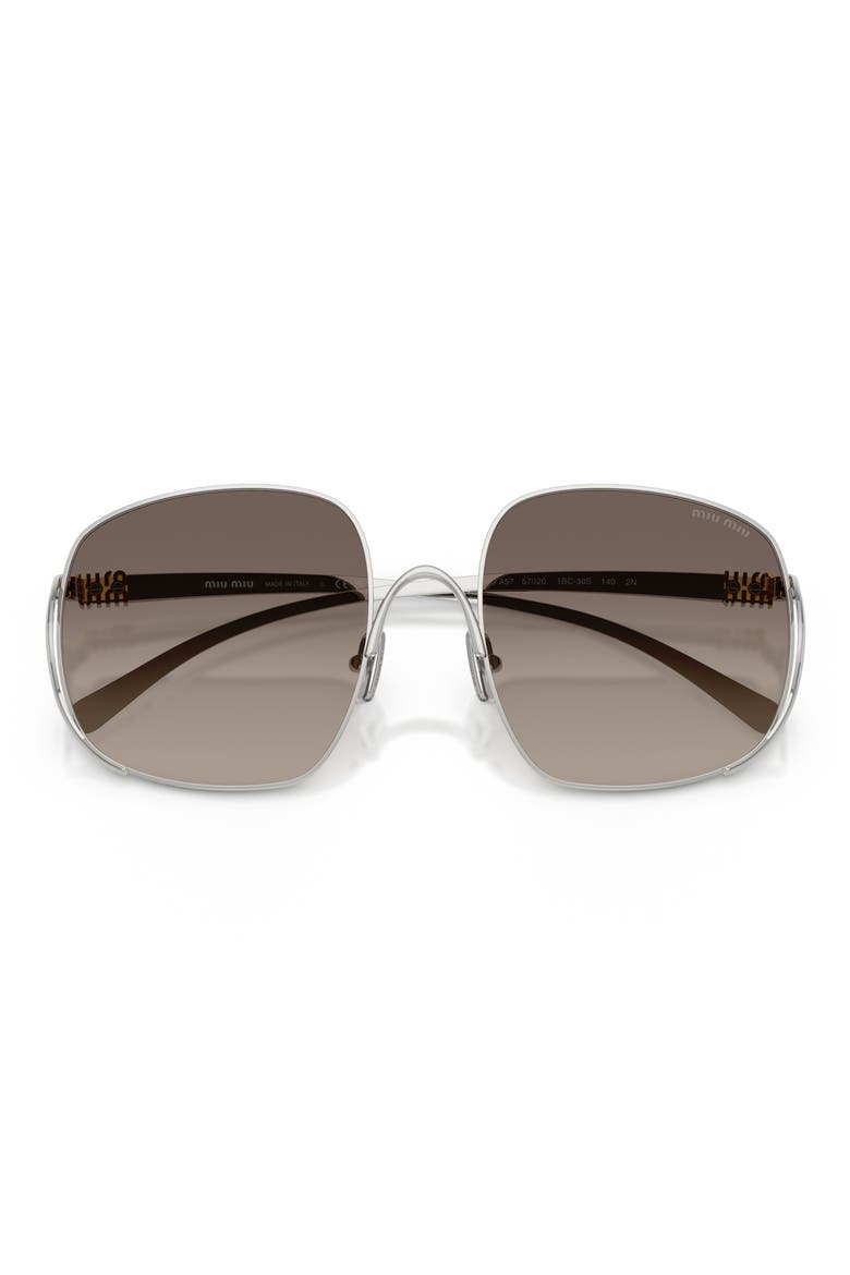 MU A57S 57mm Gradient Square Sunglasses, Alternate, color, SILVER/ GREY GRADIENT