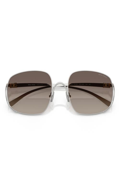 Miu Miu Mu A57s 57mm Gradient Square Sunglasses In Brown