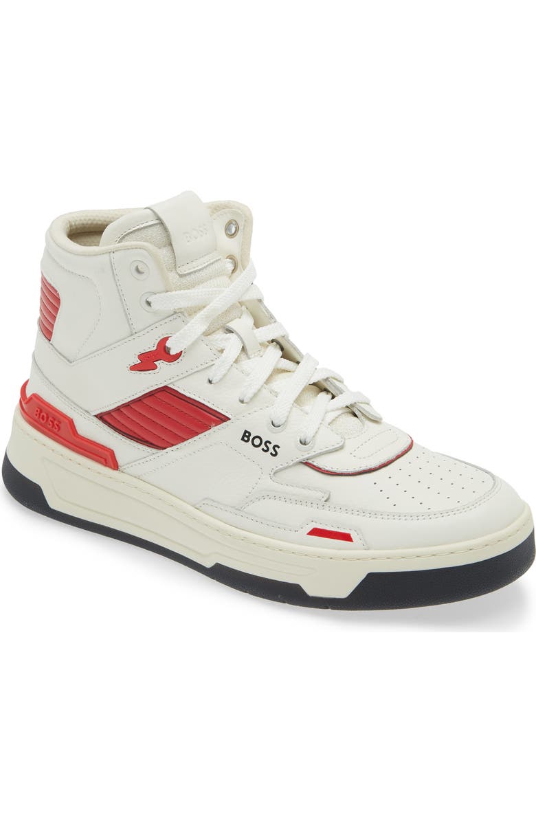 BOSS Baltimore High Top Sneaker, Main, color, Open White
