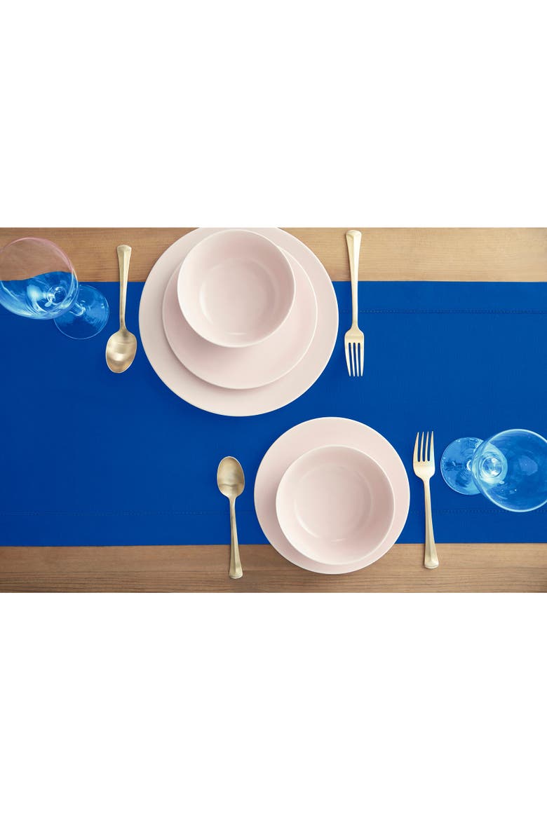 Cotton Linen Hemstitch Table Runner, Alternate, color, Blue