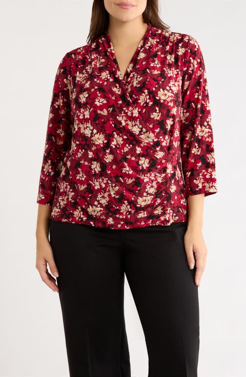 Floral Faux Wrap Top