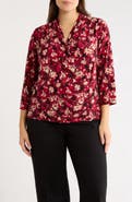 Anne Klein Floral Faux Wrap Top