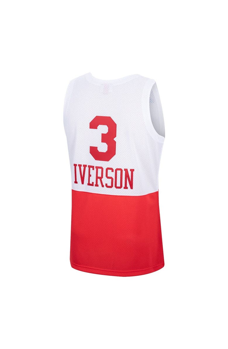 Mitchell & Ness Men's Mitchell & Ness Allen Iverson White Philadelphia 76ers Hardwood Classics Authentic Jersey, Alternate, color,