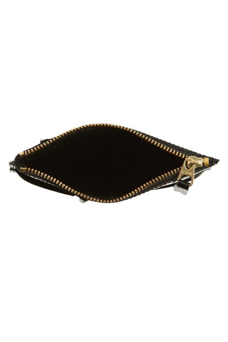 Seam Detail Leather Zip Pouch, Alternate, color, BLACK