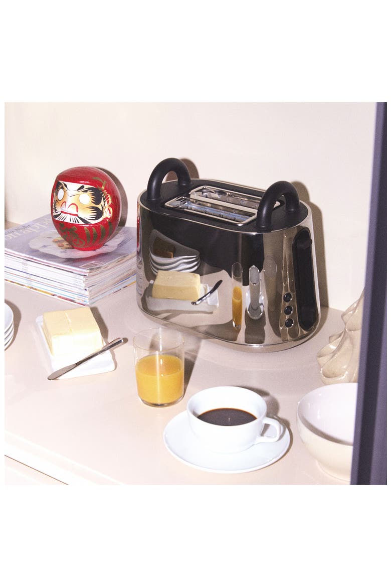 Toru Toaster, Alternate, color, POLISHED STAINLESS STEEL-BLACK
