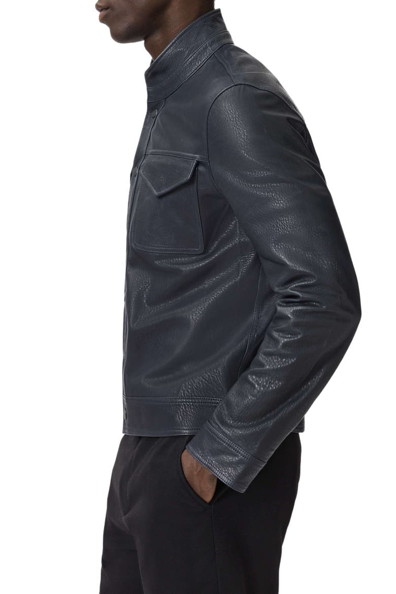 Reversible Leather Jacket, Alternate, color, DARK NAVY
