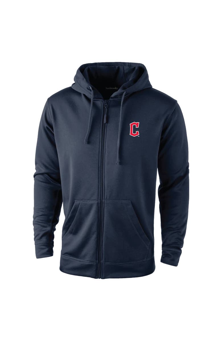 DUNBROOKE Men's Dunbrooke Navy Cleveland Guardians Trophy Full-Zip Hoodie, Alternate, color, Navy
