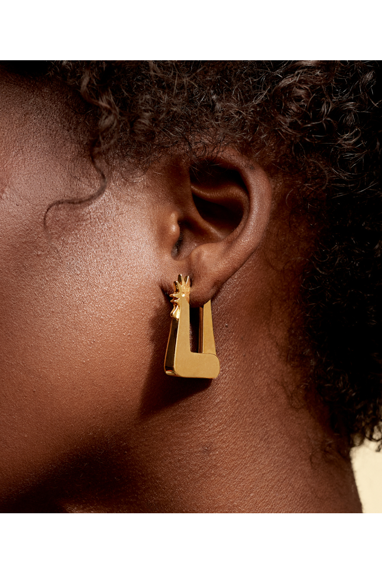 Galo Chicken Earrings, Alternate, color, Gold