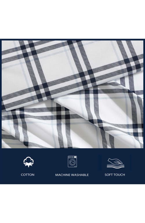 Nautica Ryan Cove Plaid 200-thread Count Cotton Percale Sheet Set In Blue