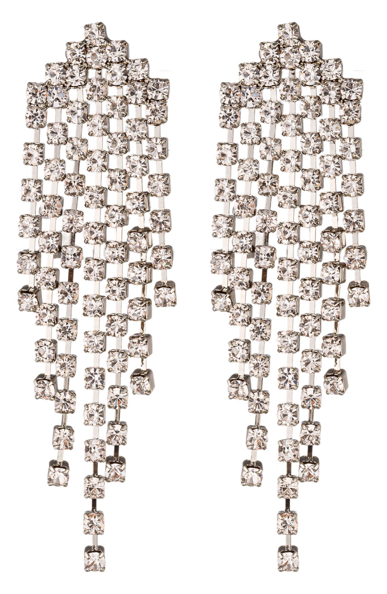 EYE CANDY LOS ANGELES Crystal Fringe Statement Earrings