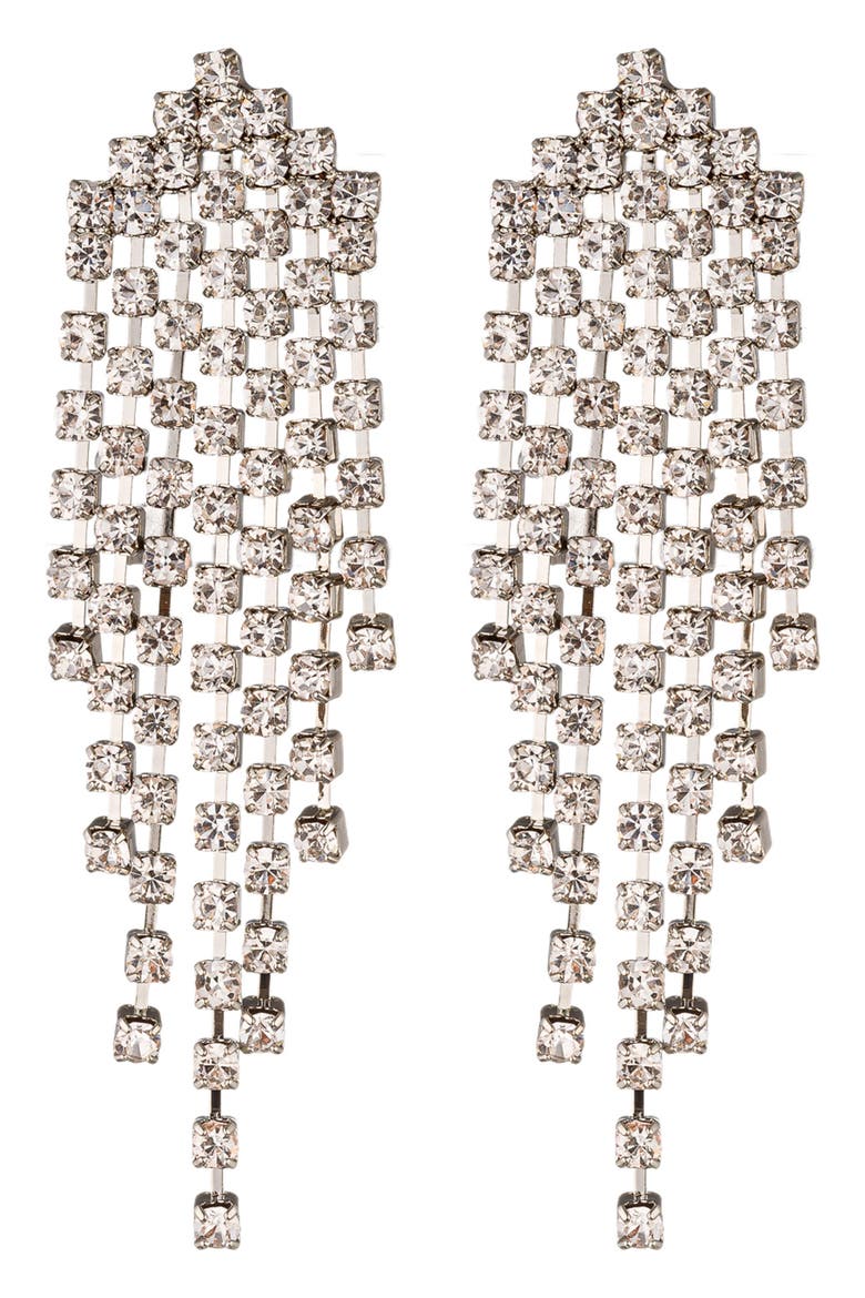 Crystal Fringe Statement Earrings, Main, color, GOLD