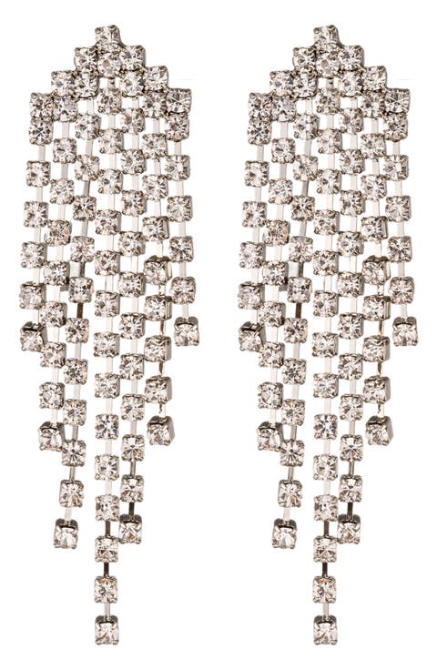 Crystal Fringe Statement Earrings