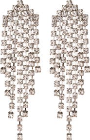 EYE CANDY LOS ANGELES Crystal Fringe Statement Earrings