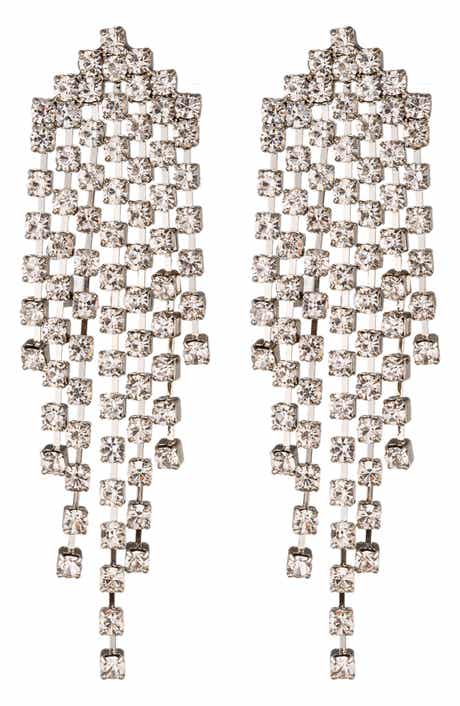 EYE CANDY LOS ANGELES Crystal Fringe Statement Earrings