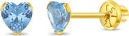 In Season Jewelry 14k Birthstone Cubic Zirconia Heart Earrings