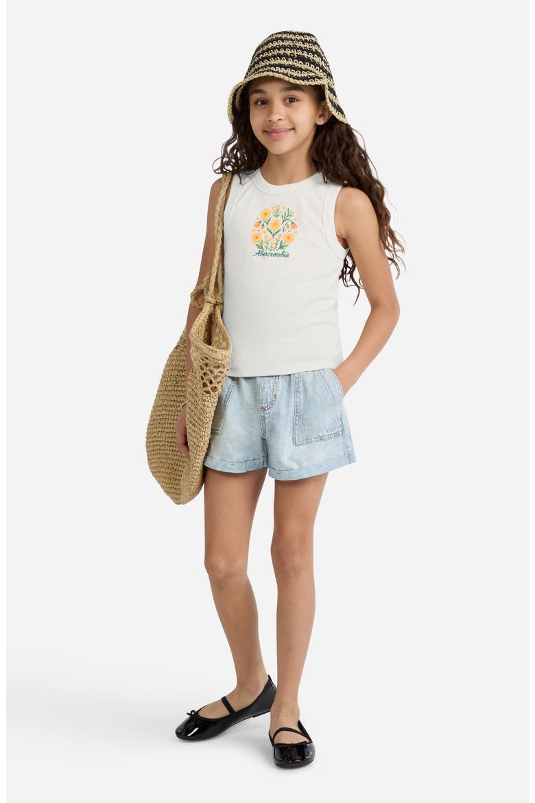Kids' Floral Boho Cotton Blend Tank, Alternate, color, JET STREAM