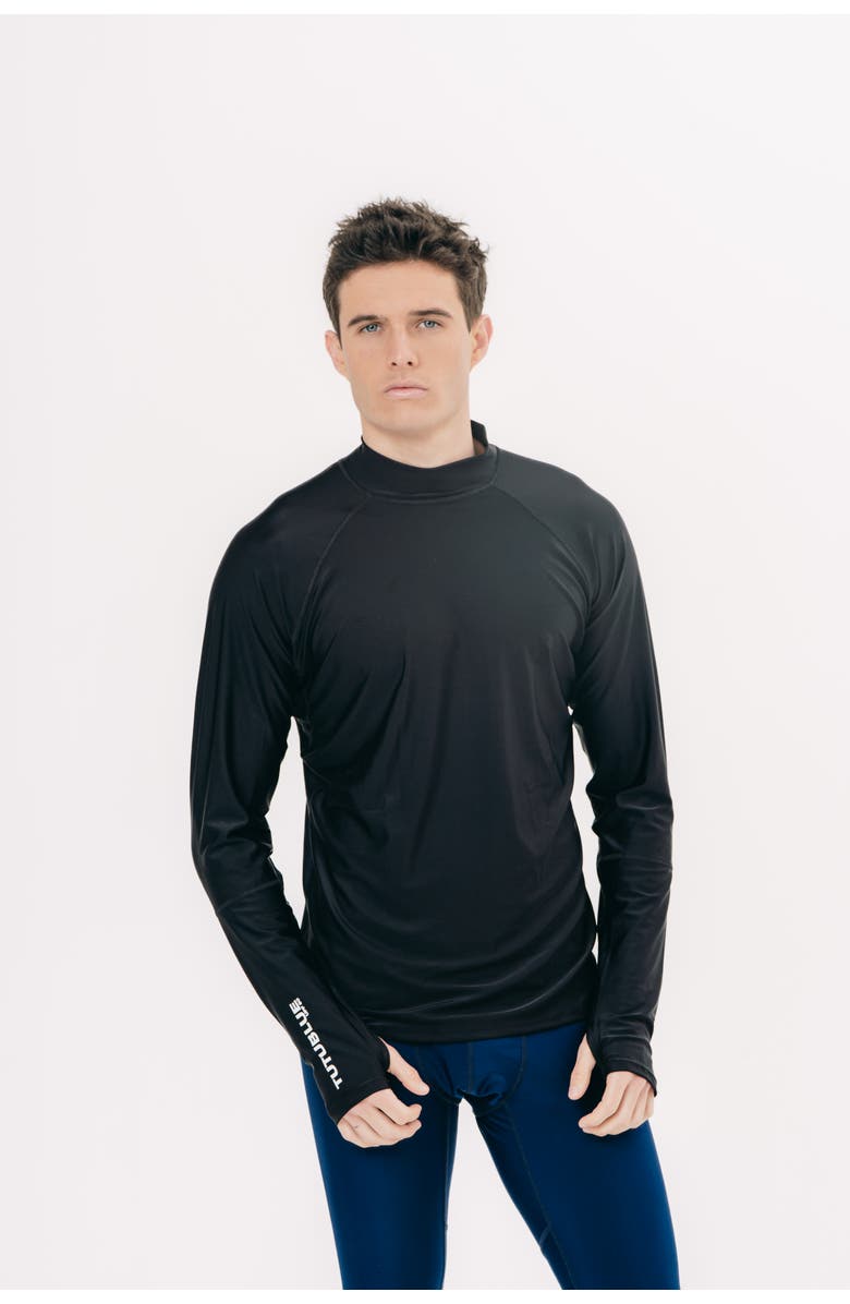 TUTUBLUE Men's Pullover Rash Guard Swim Top - UPF 50+, Main, color, Deep Black
