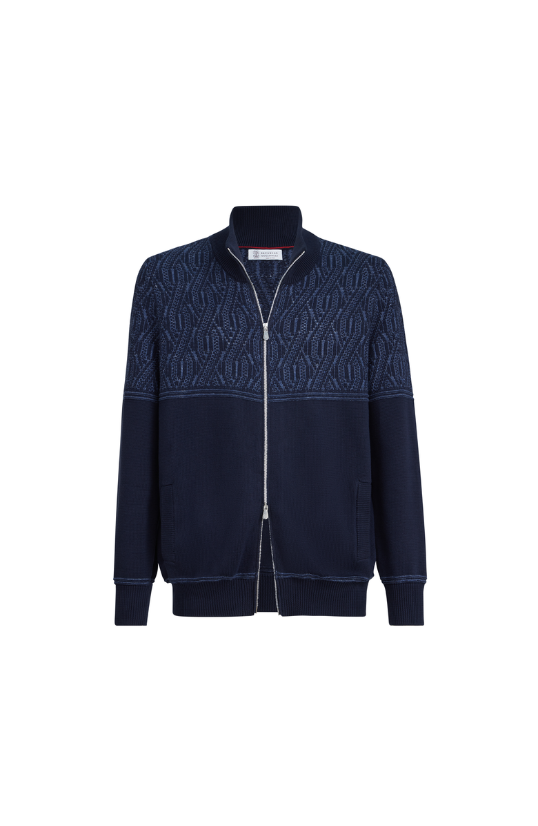 Brunello Cucinelli Cotton cardigan, Alternate, color, Navy Blue