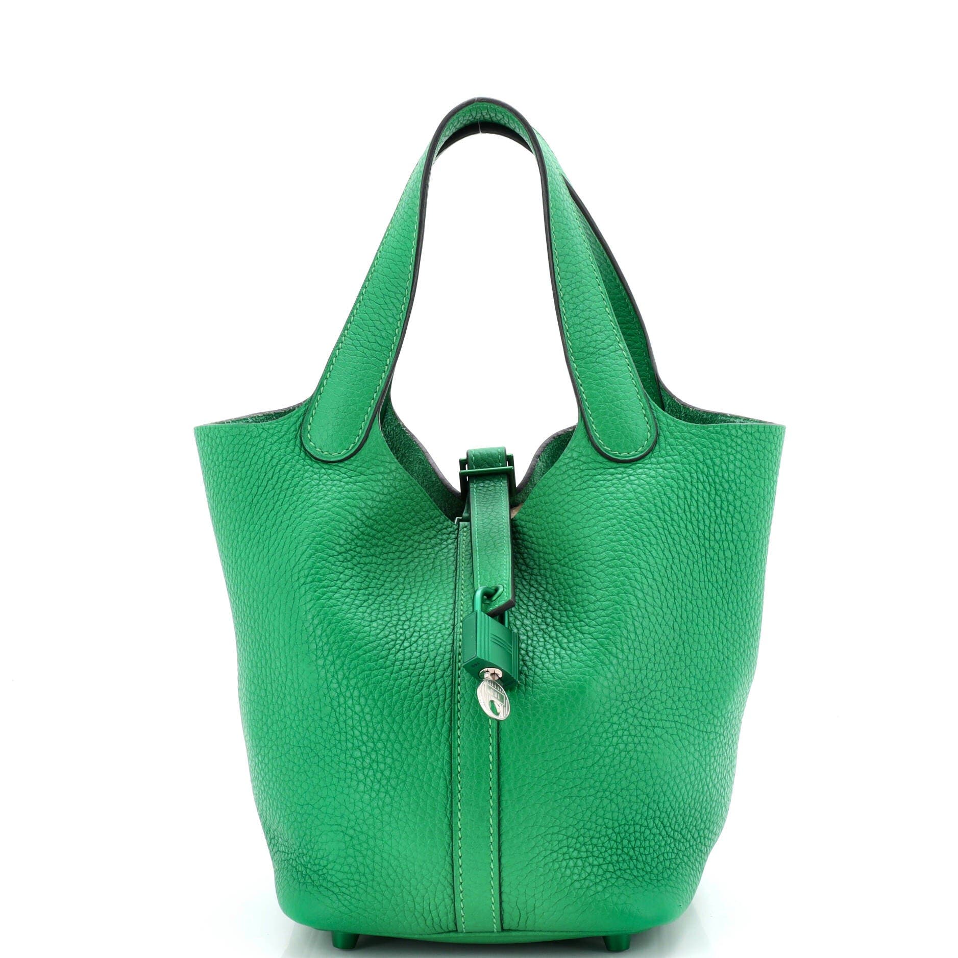 Monochrome Picotin Lock Bag Clemence PM, Main, color, Green