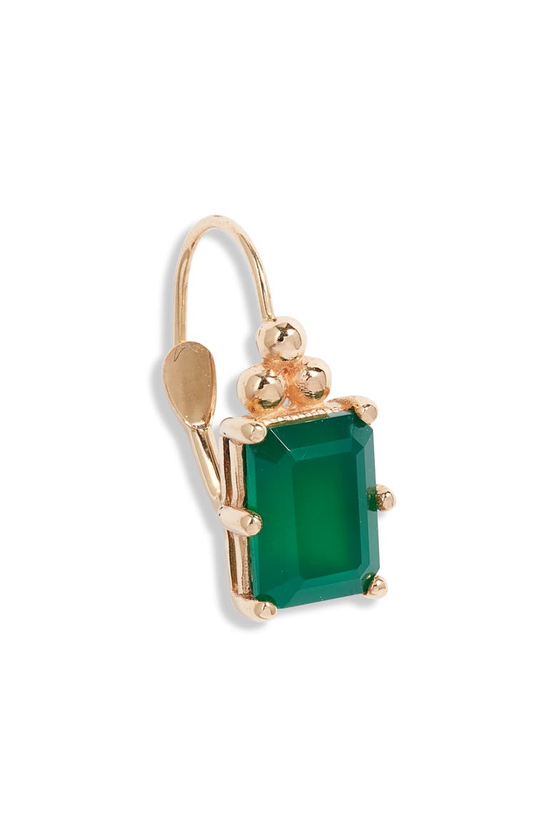 Cléo Carré Green Onyx Drop Earrings, Alternate, color, GREEN