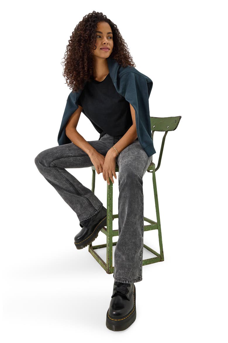 The Boot High Waist Bootcut Jeans, Alternate, color, DEEP NIGHT