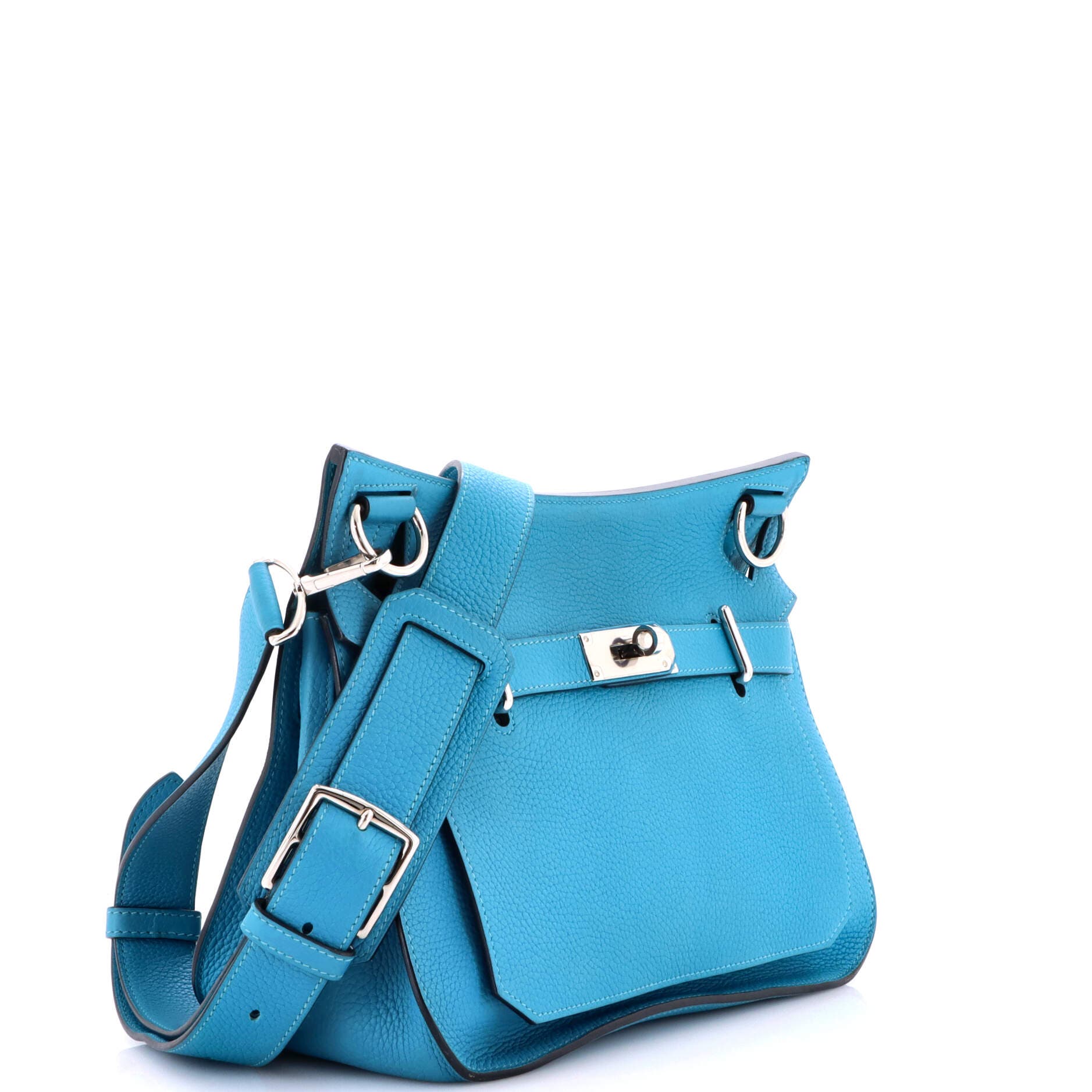 Pre-Owned Hermes Jypsiere Bag Clemence 31, Alternate, color, Turquoise