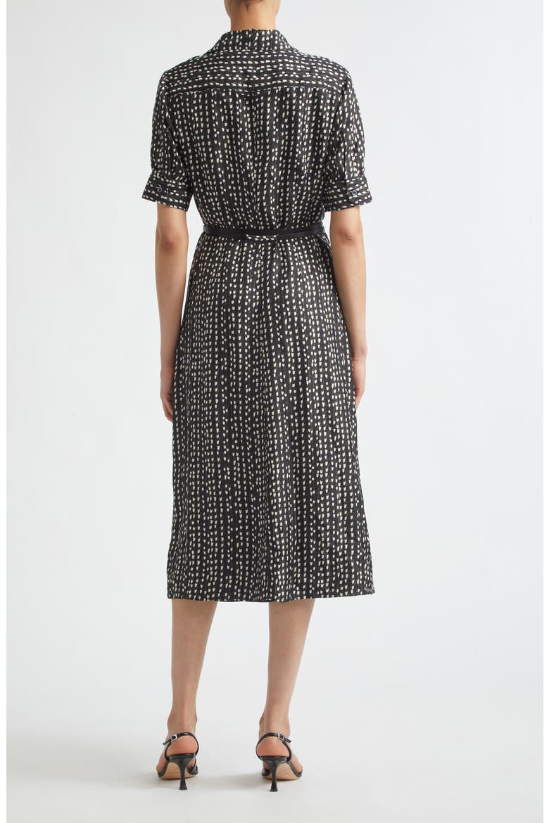 Kieran Belted Silk Shirtdress, Alternate, color, BLACK BLUEBELL