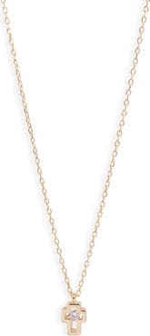 Argento Vivo Sterling Silver Mini Cross Pendant Necklace