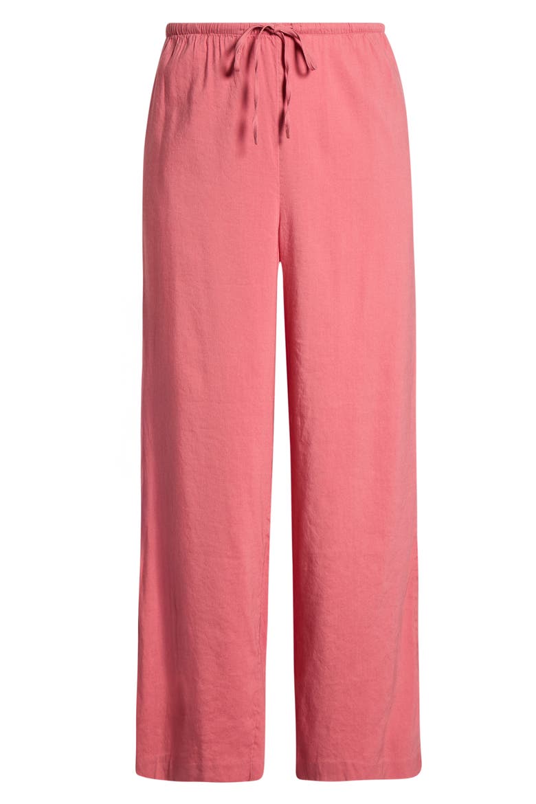 Wide Leg Linen Blend Pants, Alternate, color, PINK CLAY