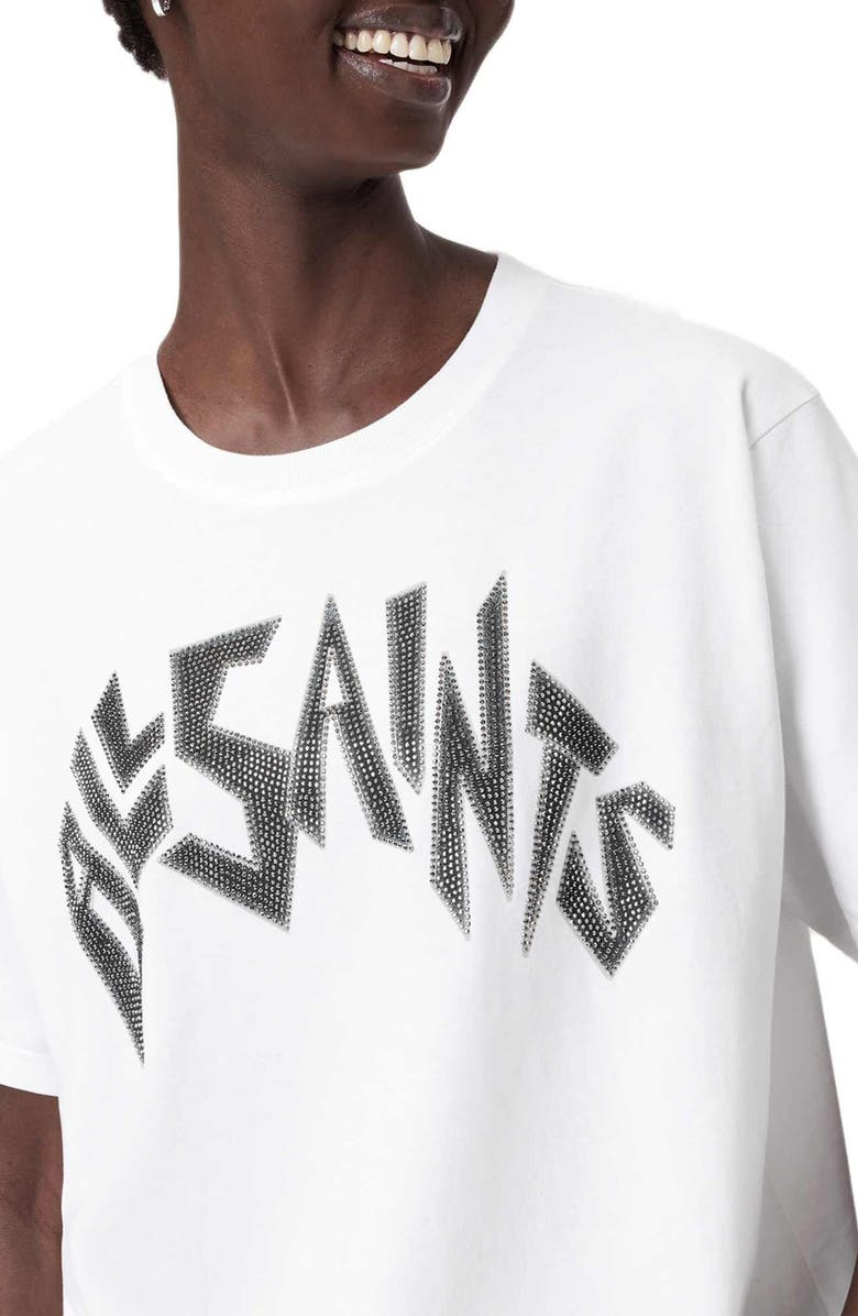 AllSaints Zinc Boyfriend T-Shirt, Alternate, color, Optic White
