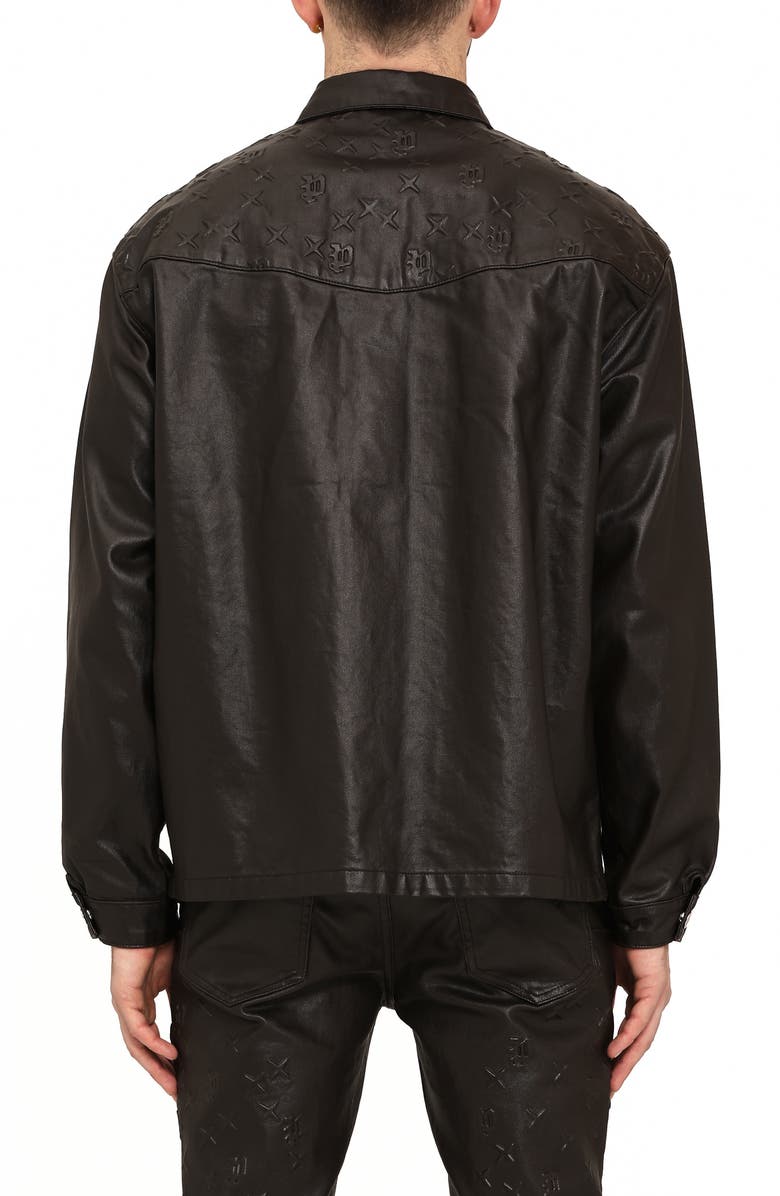 PURPLE BRAND Mono Embossed Button-Up Shirt, Alternate, color, Brown