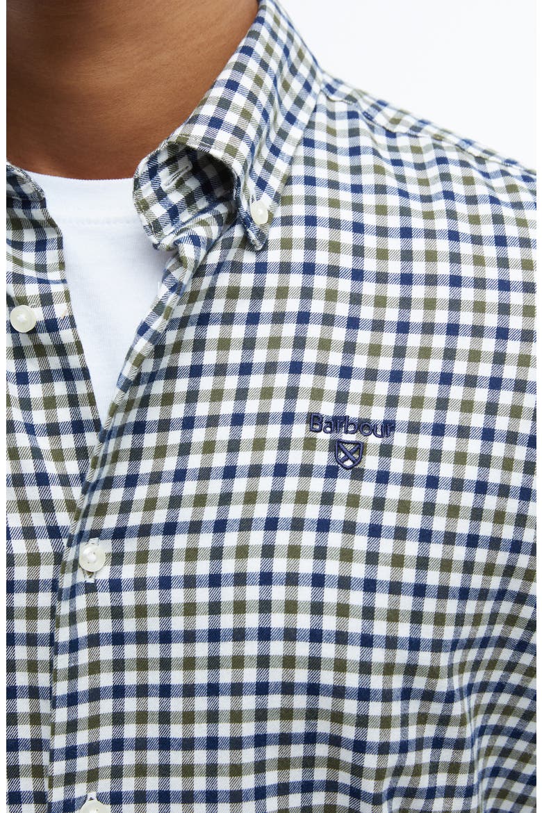 Finkle Gingham Long Sleeve Button Down Shirt, Alternate, color, OLIVE