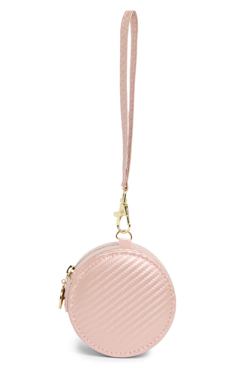 Mini Round Jewelry Box, Alternate, color, BLUSH GEO