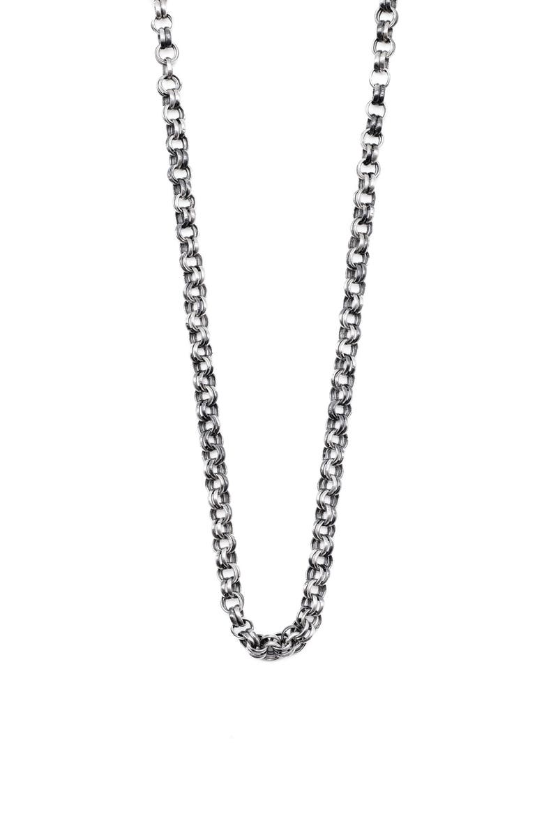 Men's Silver Maille Chain Necklace, Main, color, SILVER
